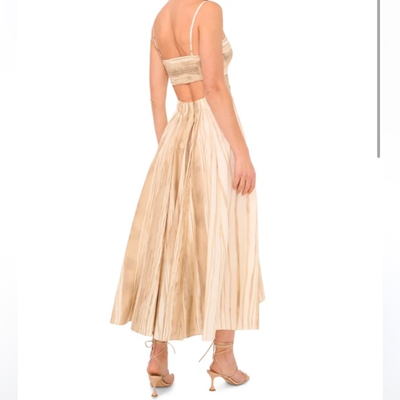 NWT CeCe Beige Striped Maxi Dress size XS - Picture 3 of 10